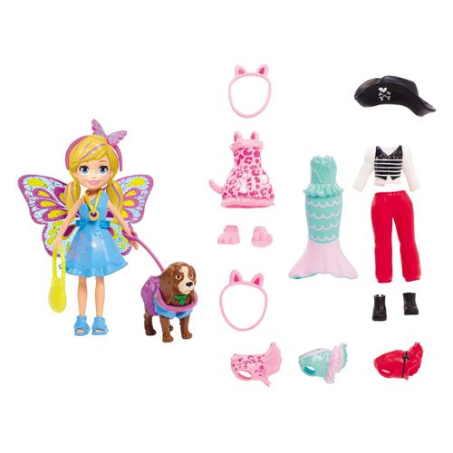Boneca e Acessórios - Polly Pocket - Polly e Cachorrinho com Fantasias - Mattel