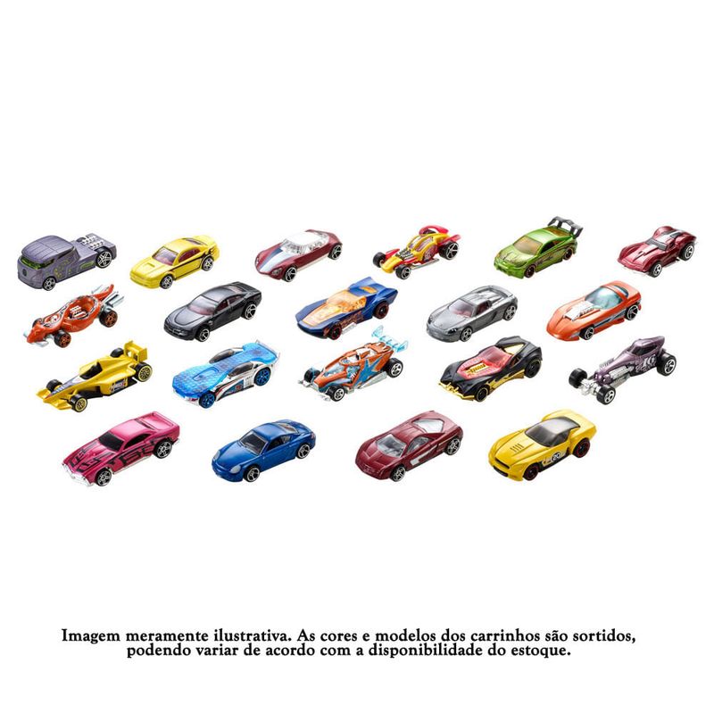 Carros Hot Wheels Com 10 Carros Sortidos Escala 1:64 Mattel