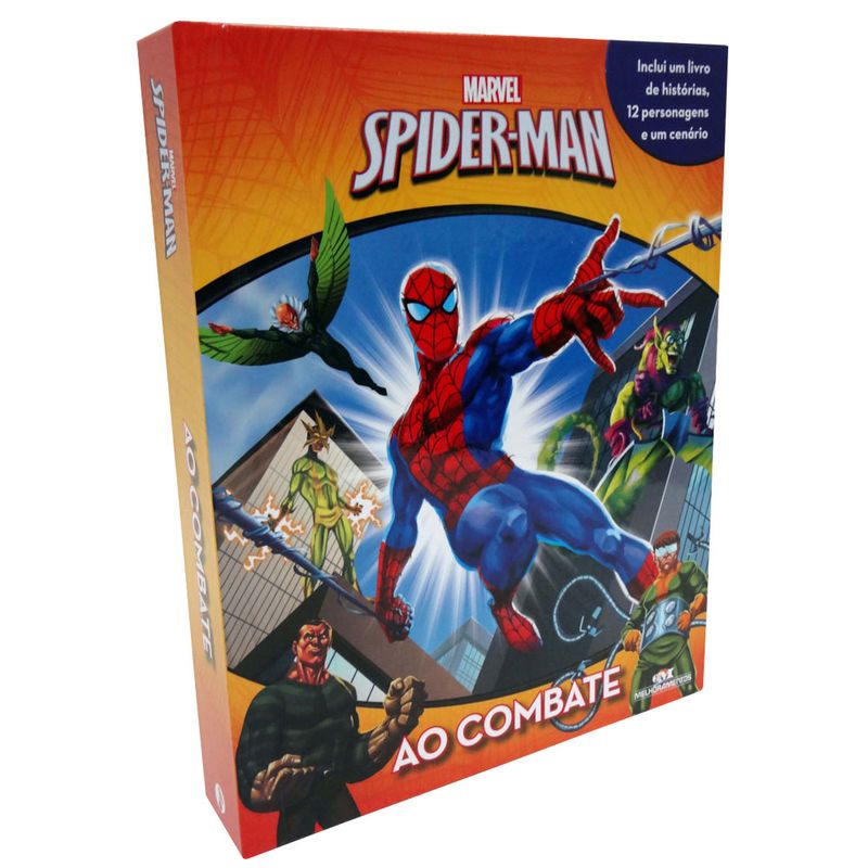 Livro-Disney-e-Miniaturas---Ao-Combate---Marvel---Spider-Man---Melhoramentos