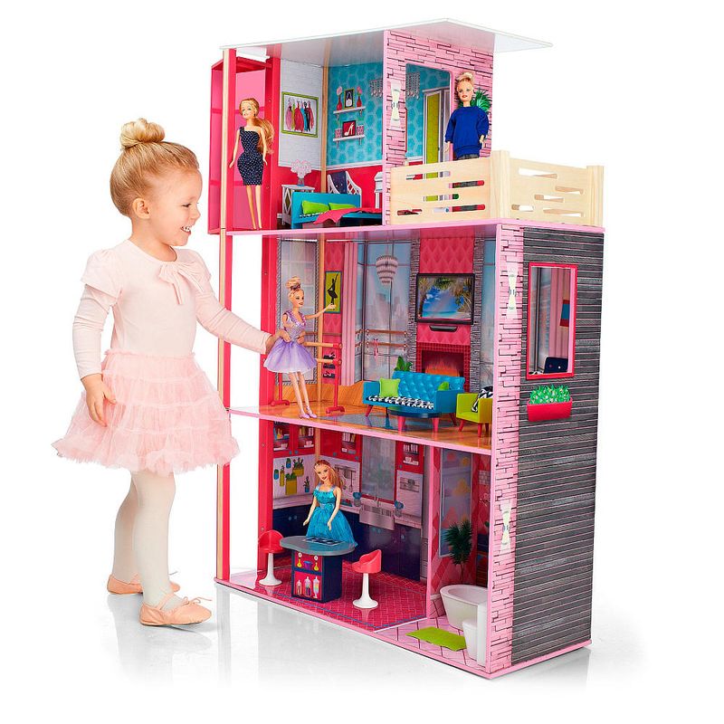 Mega-Playset---Casa-de-Bonecas-em-Madeira---Imaginarium---New-Toys
