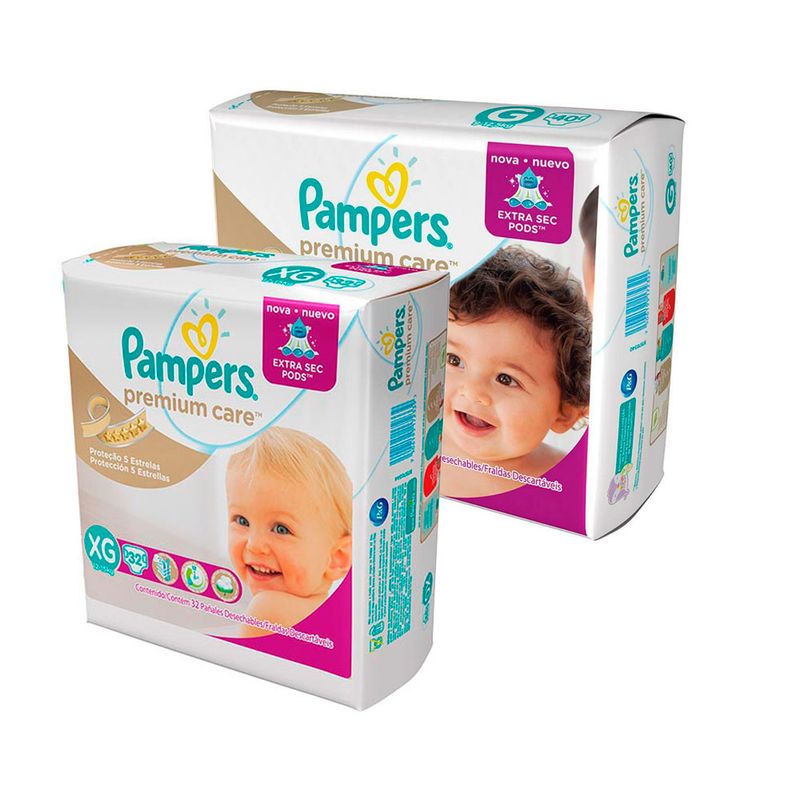 Kit-com-Fraldas-Premium-Care-Mega---Tam-G-e-Fraldas-Premium-Care---Tam-XG---Total-72-Unidades---Pampers