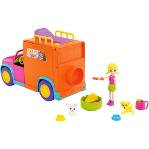 Mini Boneca - Polly Pocket - Polly com Carro de Carnaval - Carro