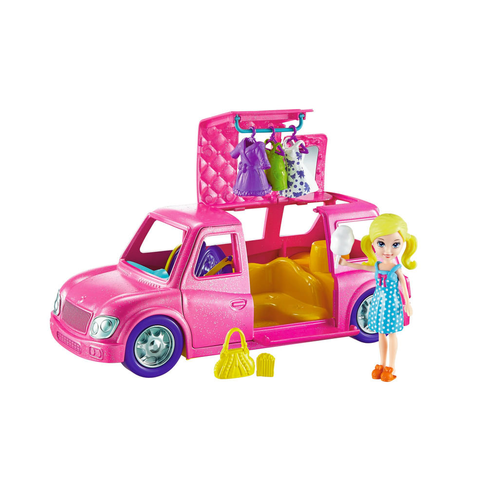 Mini Boneca - Polly Pocket - Polly com Veículo - Carro de Acampamento -  Mattel - Ri Happy