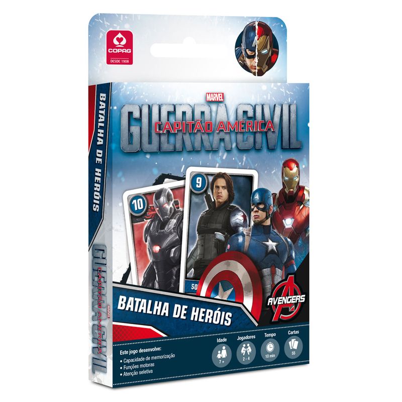 Jogo-de-Cartas---Disney---Marvel---Capitao-America---Batalha-de-Herois---Copag