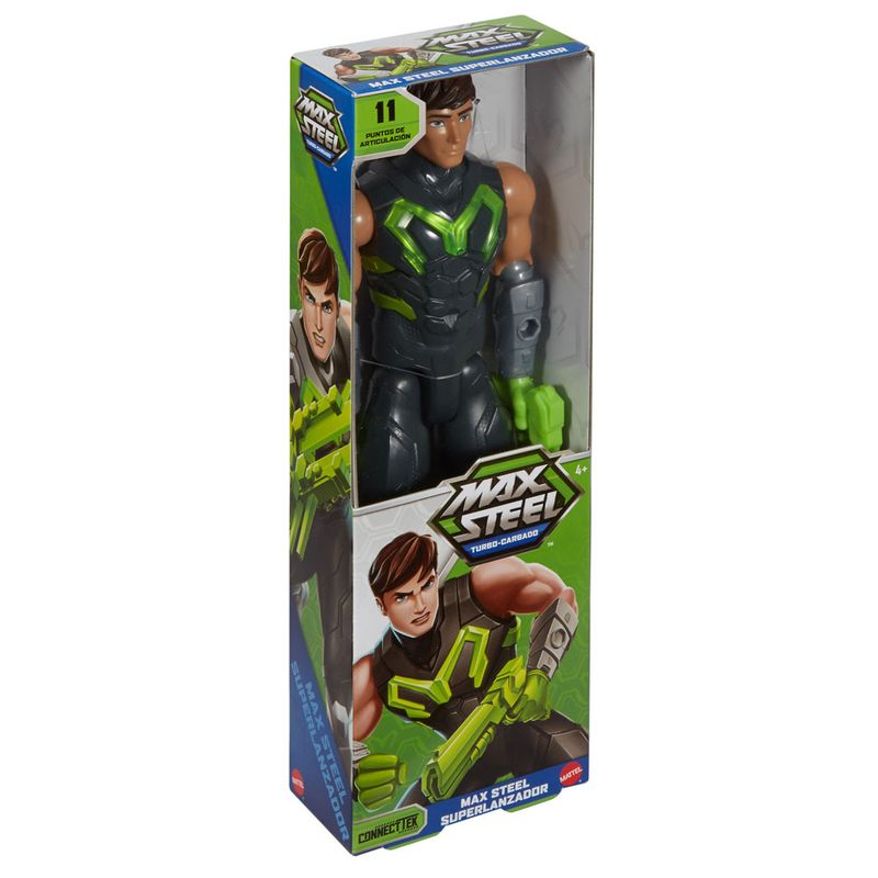 Boneco-Articulado---30-Cm---Max-Steel---Forca-Turbo---Max-Super-Lancador---Mattel
