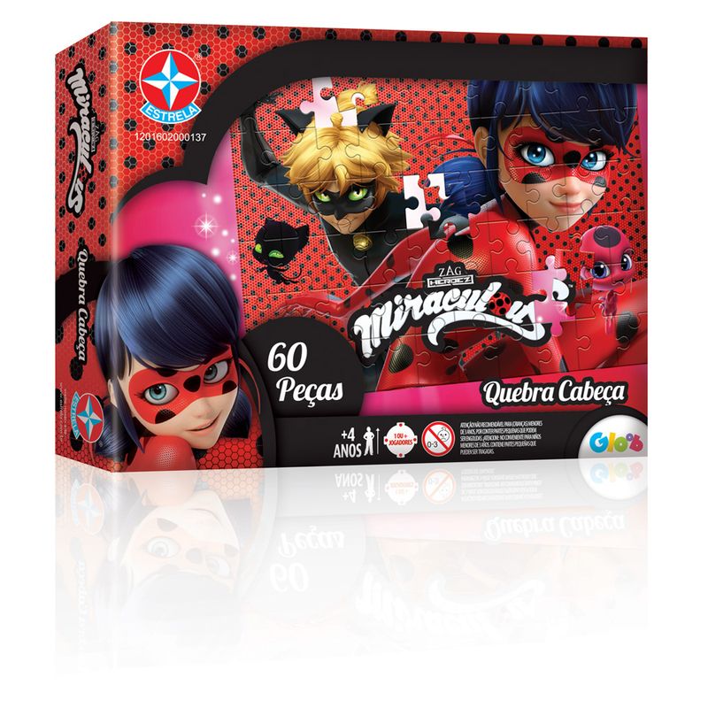 Quebra-Cabecas---Miraculous---Ladybug---60-Pecas---Estrela