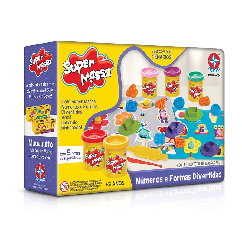 Conjunto-de-Massas-de-Modelar---Super-Massa---Numeros-e-Formas-Divertidas---Estrela