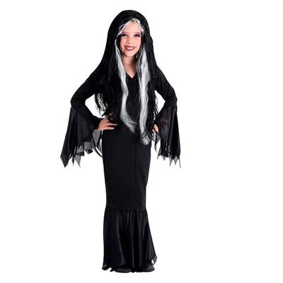 Fantasia Morticia Infantil - Família Addams - Halloween