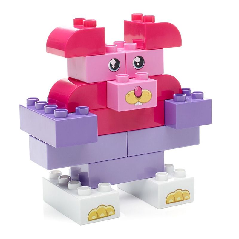 Blocos-de-Montar---Mega-Bloks---Balde-Rosa---60-Pecas---Fisher-Price