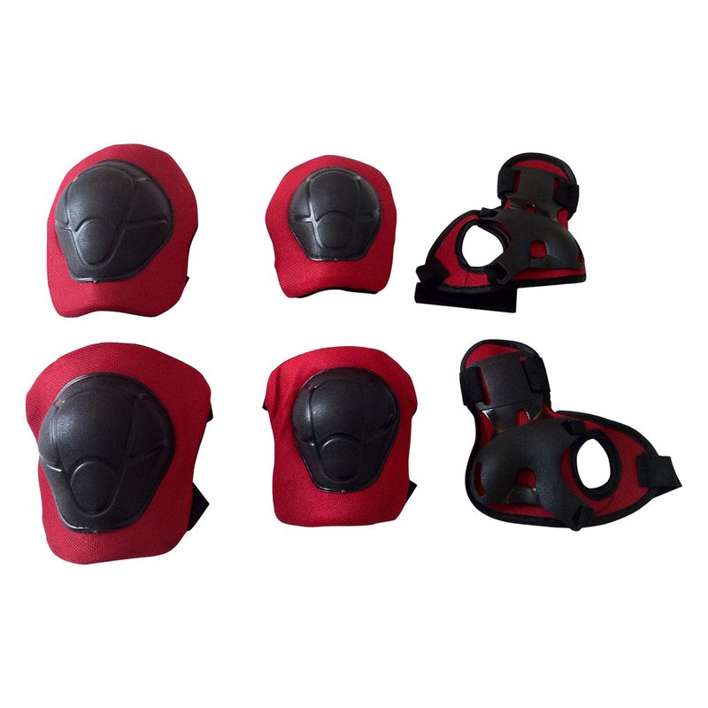 Kit-de-Protecao---3-Pecas---Vermelho---Uni-Toys