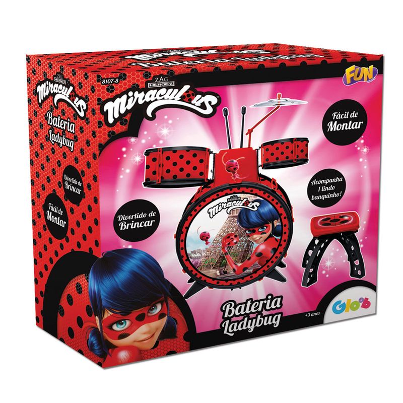 Bateria-Infantil---Miraculous---Ladybug---Fun