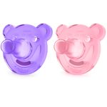 Chupeta-de-Silicone-Para-Recem-Nascidos---0-a-3-Meses---Pack-com-2-Un---Rosa-e-Lilas---Philips-Avent