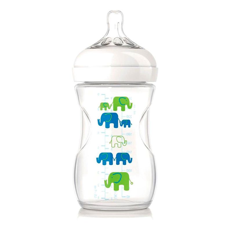 Mamadeira-260-Ml---Petala---Elefantinhos---Azul-e-Verde---Philips-Avent