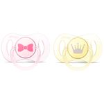 Mini-Chupetas-Para-Recem-Nascidos---0-a-2-Meses---Pack-com-2-Un---Rosa-e-Amarela---Philips-Avent