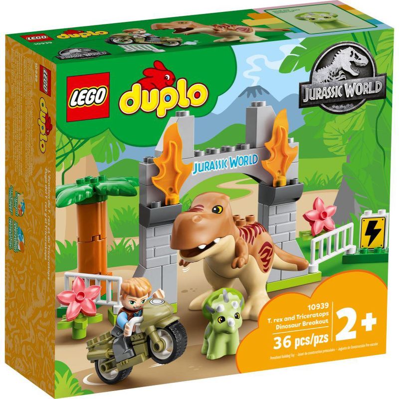 LEGO-Duplo---Jurassic-World---Fuga-dos-Dinossauros-T-Rex-e-Triceratops---10939-0