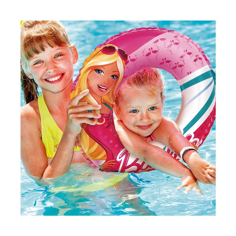 Acessorios-de-Praia-e-Piscina---Boia-Redonda-Pequena---50-Cm---Barbie-Glamurosa---Fun