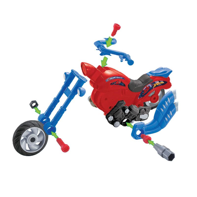 Conjunto-de-Atividades---Motocicleta-Monta-e-Desmonta---Disney---Marvel---Spider-Man---Toyng