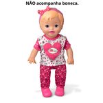 Conjuntinho-Rosa-e-Branco-com-Coracoes-para-Boneca-Little-Mommy---Blusa-Calca-e-Sapatilha---Laco-de-Fita