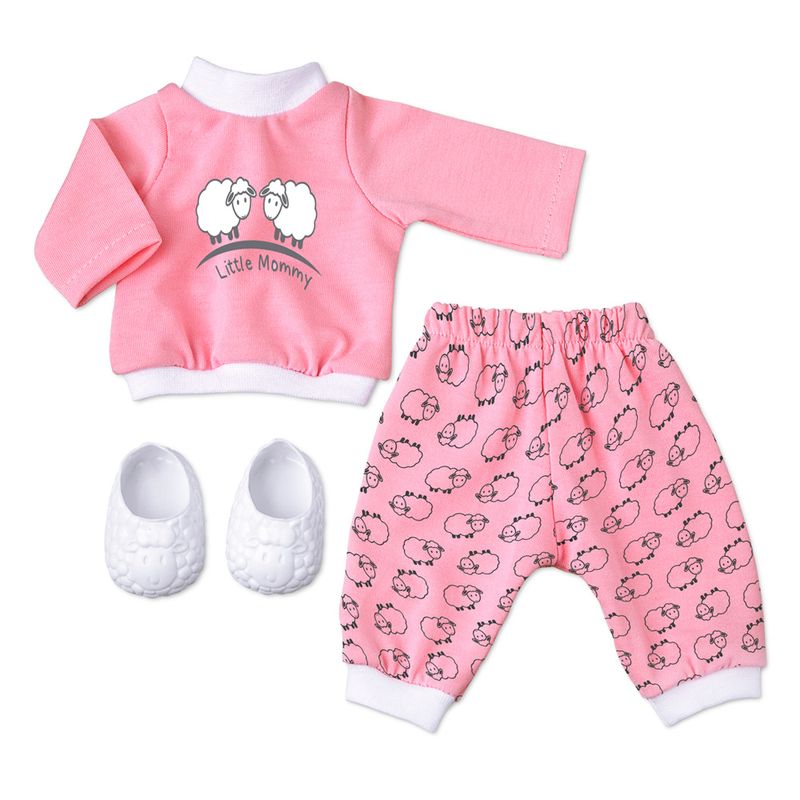 Pijaminha-Rosa-com-Carneirinhos-para-Boneca-Little-Mommy---Laco-de-Fita