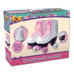 Patins-Classico-4-Rodas---Branco-e-Rosa---Tamanho-33-e-34---Fun