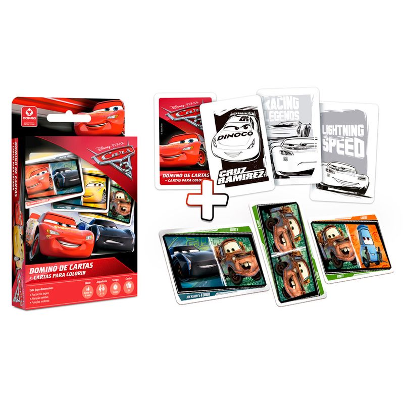 Jogo-de-Cartas---Domino-de-Cartas-para-Colorir---Disney---Pixar---Cars-3---Copag