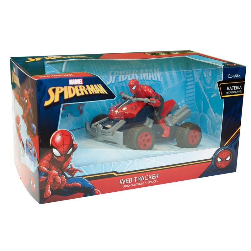 Veiculo-de-Controle-Remoto-e-Figura---Disney---Marvel---Spider-Man---Web-Tracker---Candide