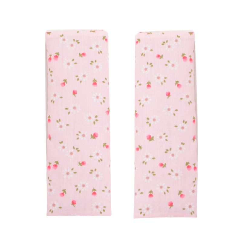 Kit-de-Acessorios-para-Passeio---Almofada-Estampada-e-2-Protetores-de-Cinto-Dupla-Face---Rosa-Flora---KaBaby