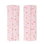 Kit-de-Acessorios-para-Passeio---Almofada-Estampada-e-2-Protetores-de-Cinto-Dupla-Face---Rosa-Flora---KaBaby