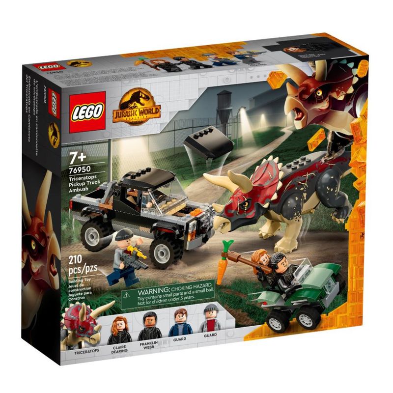LEGO---Jurassic-World---Emboscada-de-Triceratops-com-Caminhonete---76950-0