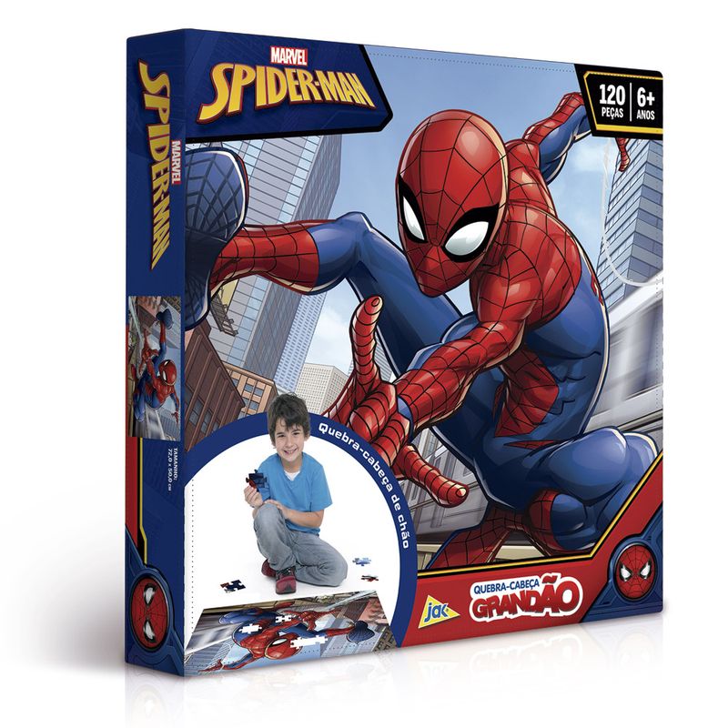 Quebra-Cabeca-Grandao---120-Pecas---Disney---Marvel---Spider-Man---Toyster