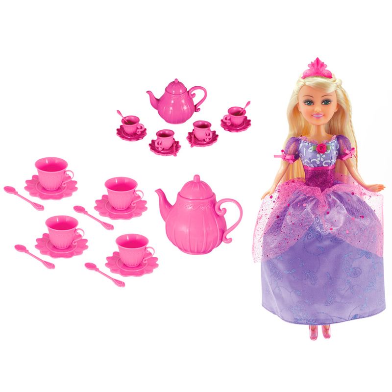 Boneca-Articulada-e-Acessorios---Funville-Sparkle-Girlz---Conjunto-de-Cha-e-Fada-Princesa---DTC