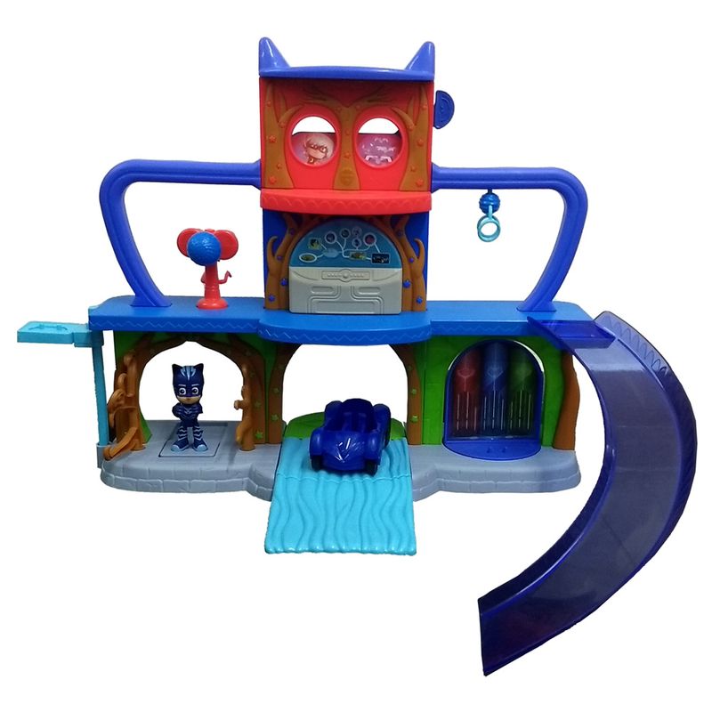 Playset-e-Veiculo-com-Figura---PJ-Masks---Quartel-General---DTC