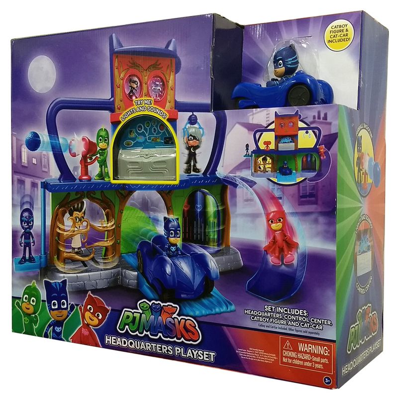 Playset-e-Veiculo-com-Figura---PJ-Masks---Quartel-General---DTC