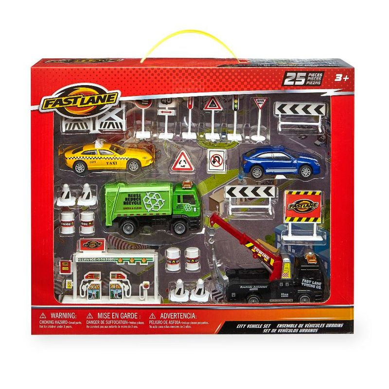 Conjunto-de-Veiculos---Fast-Lane---25-Pecas---Veiculos-da-Cidade---New-Toys