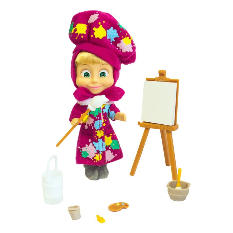 Boneca-com-Acessorios---15-Cm---Masha-e-o-Urso---Masha-Pintura-Divertida---Sunny