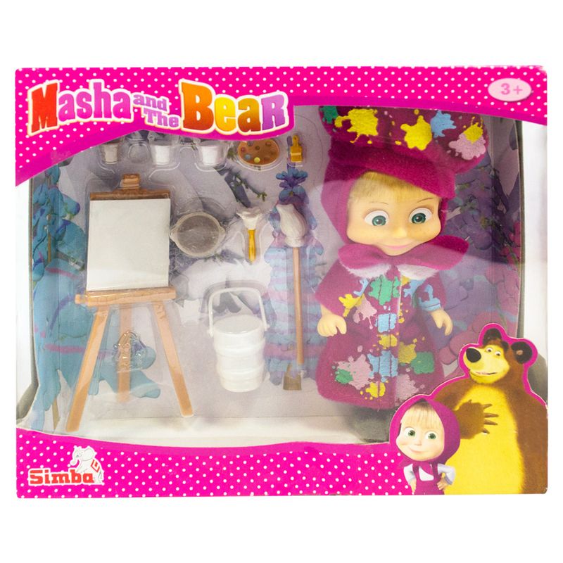 Boneca-com-Acessorios---15-Cm---Masha-e-o-Urso---Masha-Pintura-Divertida---Sunny