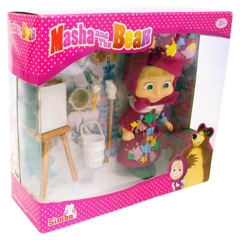 Boneca-com-Acessorios---15-Cm---Masha-e-o-Urso---Masha-Pintura-Divertida---Sunny