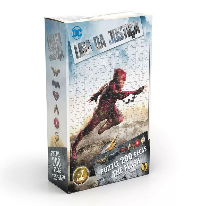 Quebra-Cabeca-200-Pecas-DC-Comics-Liga-da-Justica-The-Flash-O-Filme-Grow-Embalagem-correto