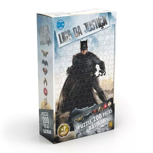 Quebra-Cabeça - 200 Peças - DC Comics - Liga da Justiça - Batman - O Filme - Grow