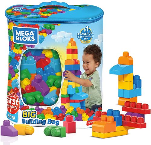 Blocos de Montar - Mega Bloks - Sacola com 80 Peças - Fisher-Price