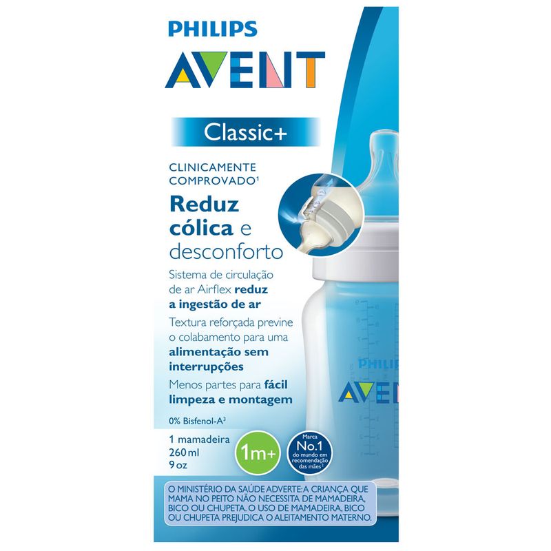 Mamadeira-Classica----1-Mes---260-Ml---Philips-Avent
