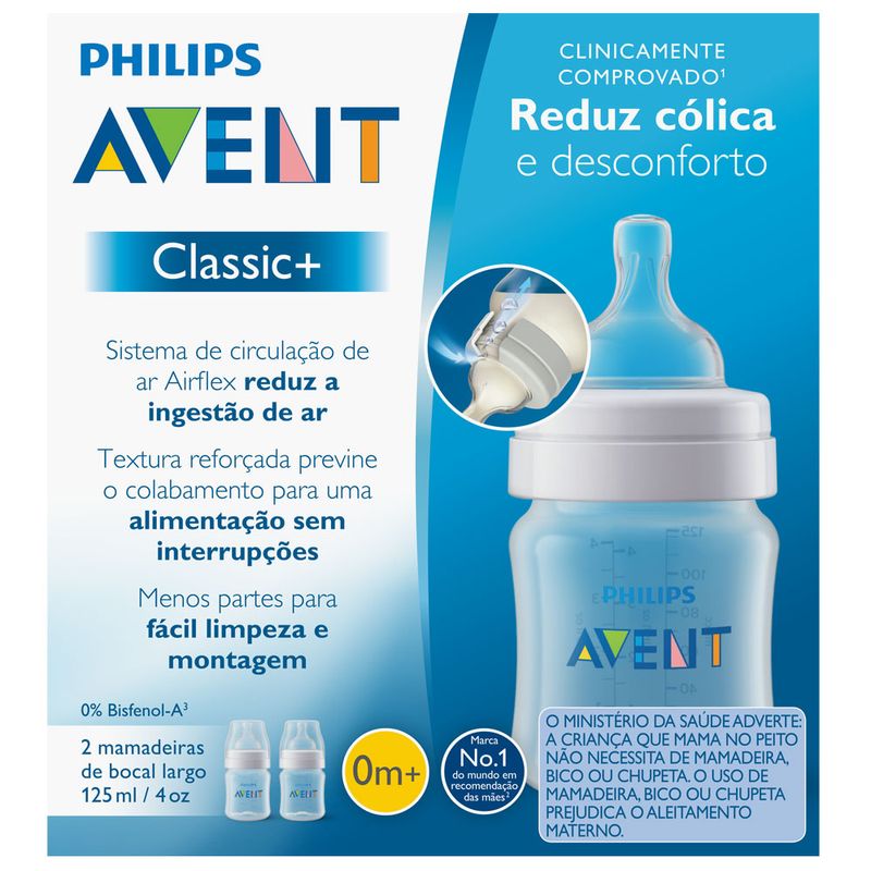Mamadeira-Classica---Pack-Duplo----0-Mes---125-Ml---Philips-Avent