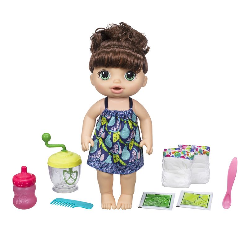 Boneca Baby Alive Papinha Divertida Morena E0587 Hasbro Ri Happy Brinquedos