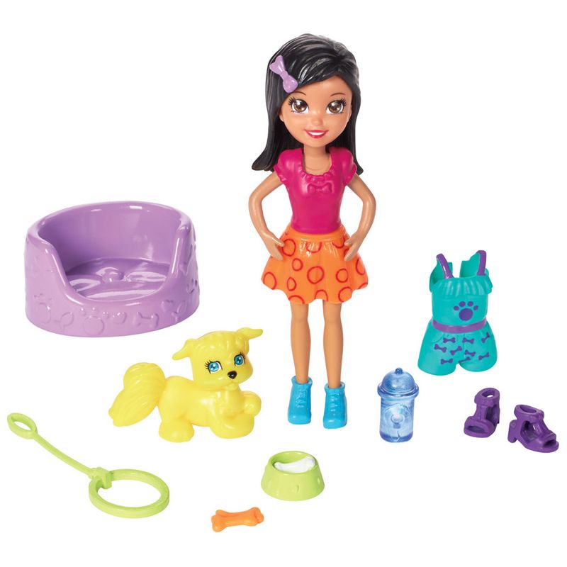 Mini-Boneca---Polly-Pocket---Conjunto-Boneca-e-Bichinho---Crissy---Mattel