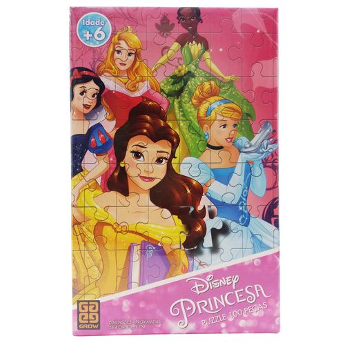 Quebra-Cabeça - 100 Peças - Disney - Princesas - Grow