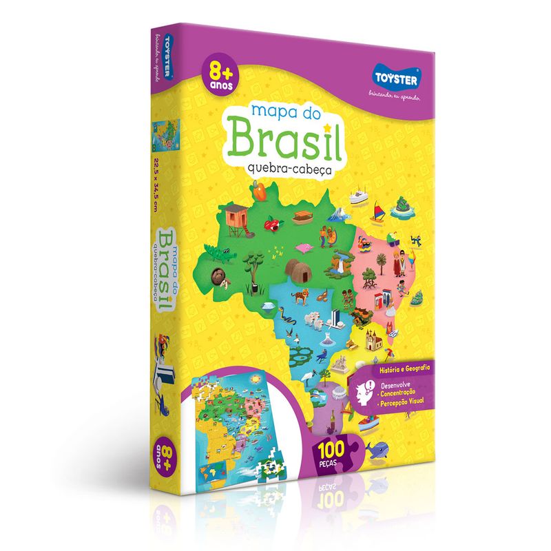 Quebra-Cabeca---Mapa-do-Brasil-2018---100-Pecas---Toyster---Frente