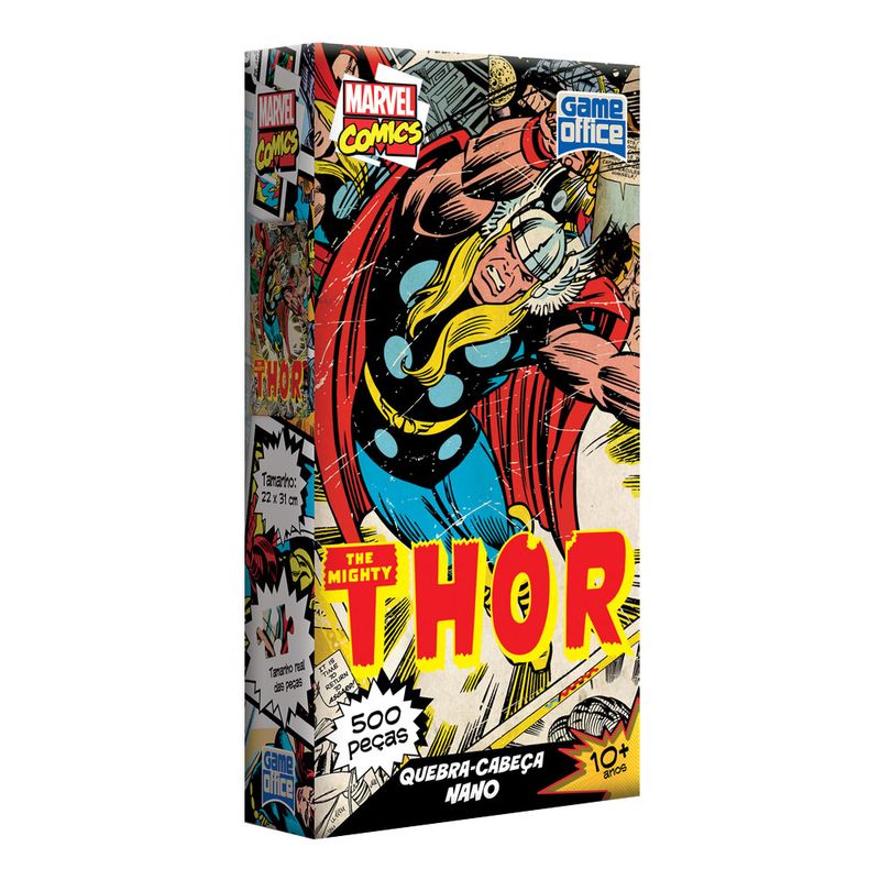 Quebra-Cabeca-Nano---500-Pecas---Marvel-Comics---Avengers---Thor---Toyster---Disney---Frente