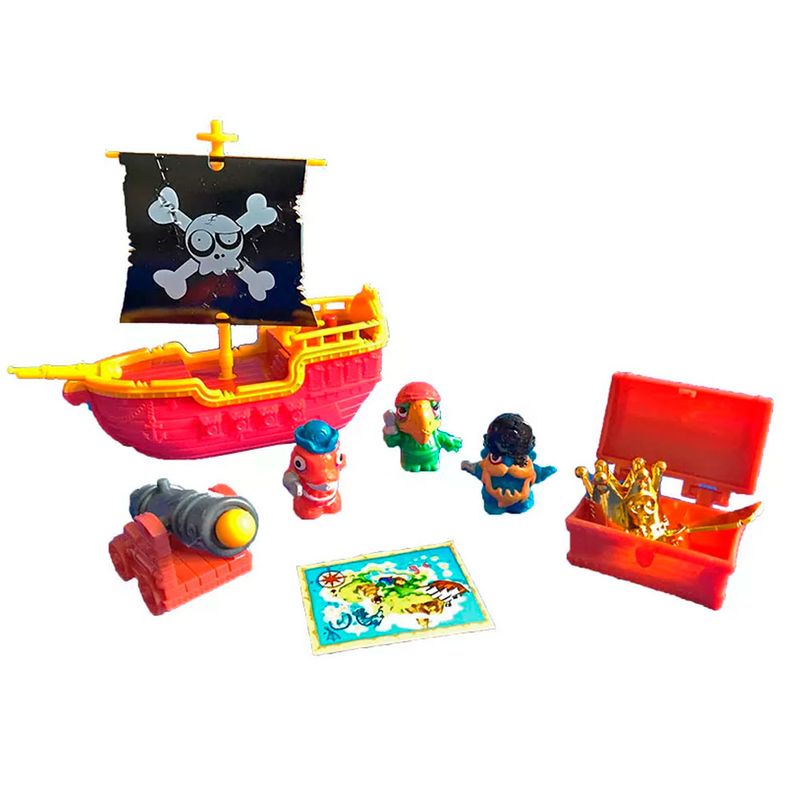 Mini-Veiculo-e-Figuras-Sortidas---Zomlings---Navio-Zombie---Fun