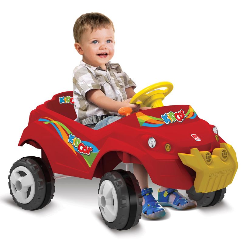 Carrinho-de-Passeio---Kidcar---Vermelho-com-Capota---Bandeirante