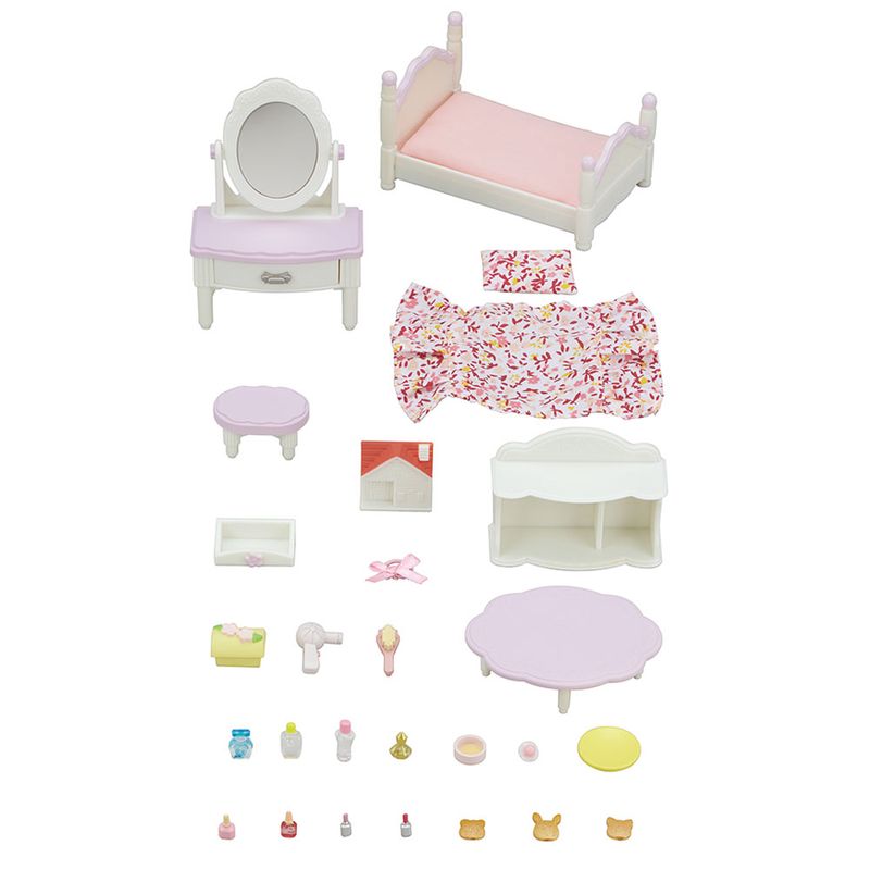 Sylvanian-Families---Conjunto-Quarto-com-Penteadeira---Epoch